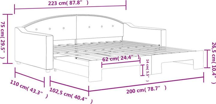 Produktbild vidaXL ausziehbares Tagesbett