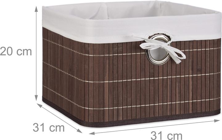 Actual product image Relaxdays Bamboo Storage Basket (1 x, 31 x 31 x 20 cm)