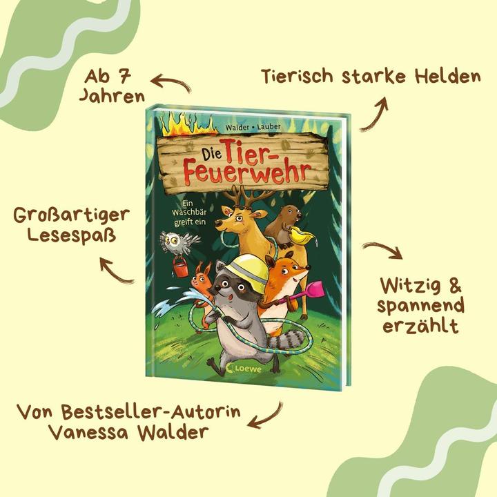Produktbild Loewe Die Tier-Feuerwehr (Band 1) - Ein Waschbär greift ein (Deutsch, Larisa Lauber, Vanessa Walder, 2025)