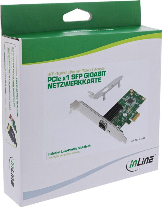 Actual product image InLine Gigabit network card, 1x SFP, PCIe x1, incl. low profile slot bracket (PCI-E x1)