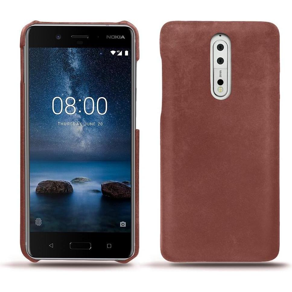 Noreve Lederschutzhülle (Nokia 8), Smartphone Hülle, Rot