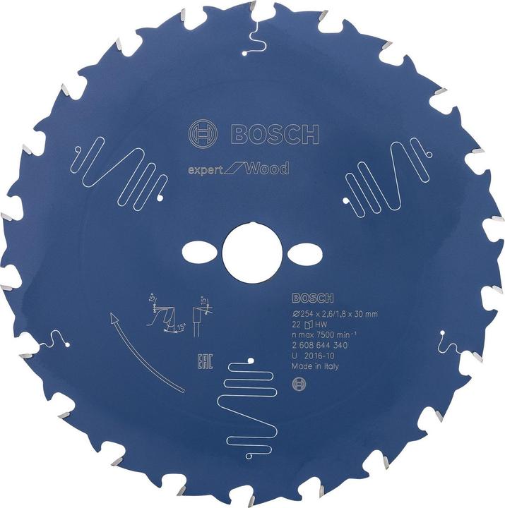 Produktbild Bosch Professional Zubehör Kreissägeblatt Expert for Wood, 254 x 30 x 2,6 mm, 22