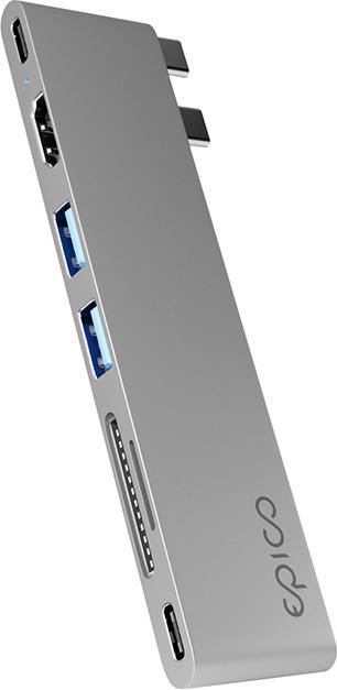 Epico 7in1 Pro Hub with USB-C connector (USB-C, 7 Ports)