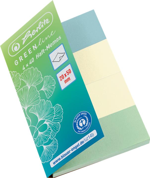 Actual product image Herlitz Notepad 4 x 40 sheets, Multicolor (50 x 20 mm)