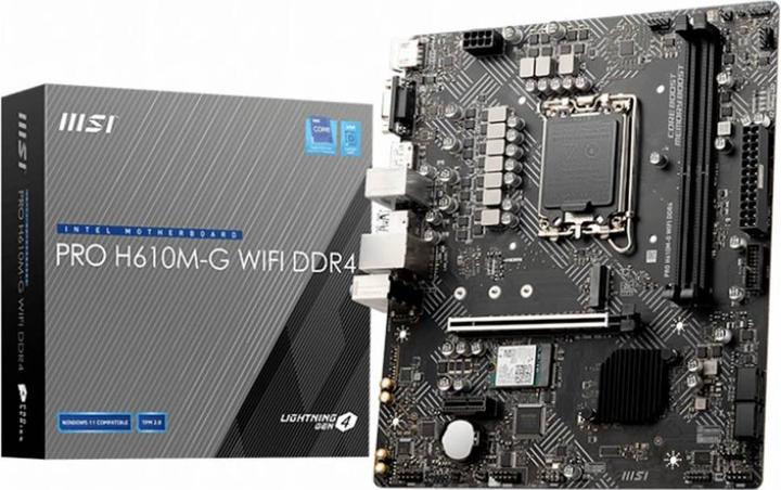 Image du produit MSI PLACA BASE 1700 PRO H610M-G WIFI DDR4 (LGA 1700, Intel H610, Intel H610M, mATX)