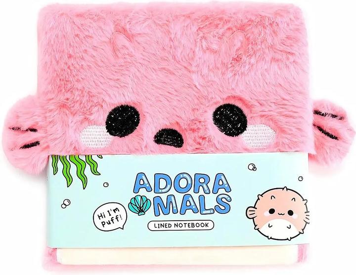 Image du produit Sombo Carnet peluche poisson-globe (A5, À rayures, Couverture souple)