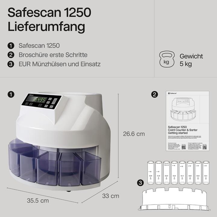 Produktbild Safescan 1250 (EUR) (Münzzähler)