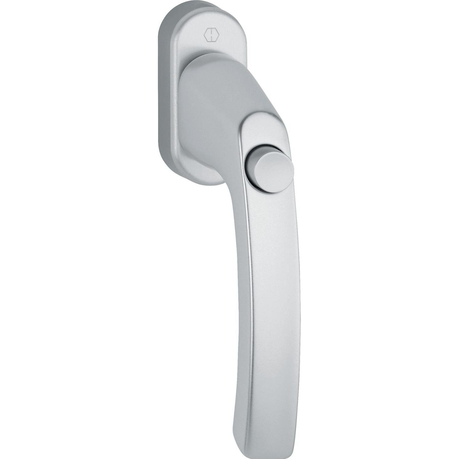 Hoppe, Türgriff + Fenstergriff, Fenstergriff LIÈGE - Druckknopf, Vierkant 7 x 32 mm, silber eloxiert (Türgriff)