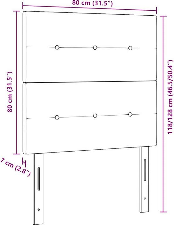 Produktbild vidaXL Polstertes Bett Kopfteil (7 x 80 x 128 cm)