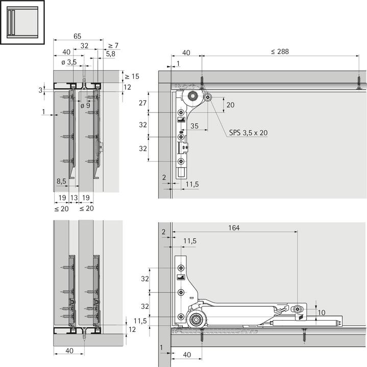 Actual product image Hettich SlideLine M running profile