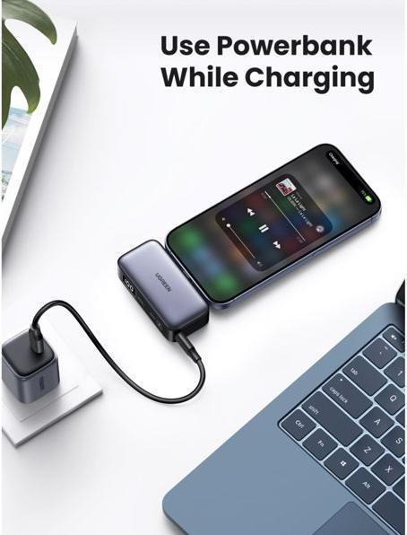 Immagine prodotto Ugreen Banca di energia da 5000 mAh con connettore USB-C incorporato (5000 mAh, 22.50 W, 18 Wh)