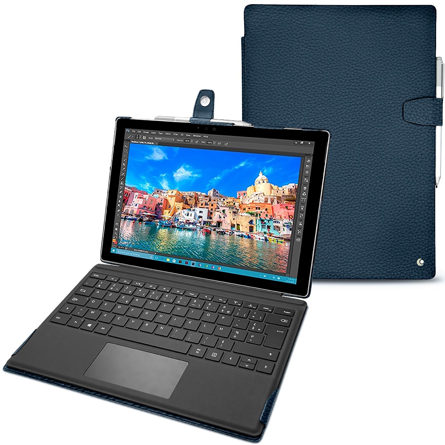 Noreve Lederschutzhülle (Microsoft Surface Pro 4), Tablet Hülle, Grau