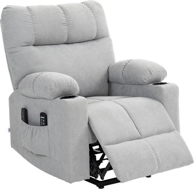 Swisshandel24 Seniorensessel mit Aufstehhilfe, elektrisch, mit 3 Modi, 8 Massagepunkten, Heizfunktion, 91x95x109cm