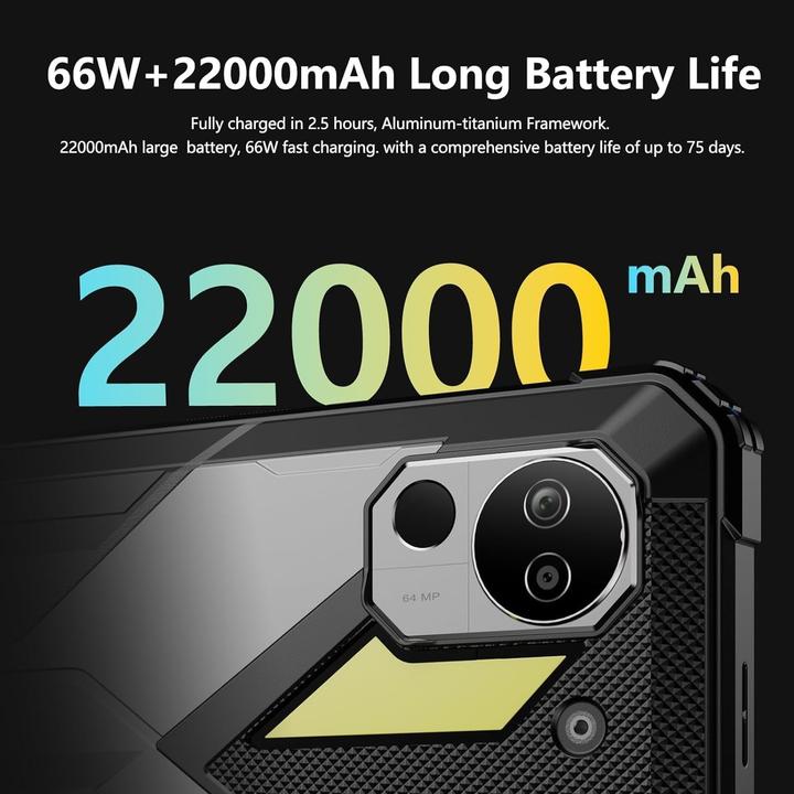 Produktbild Fossibot Robustes Android 13 Outdoor-Tablet, wasserdicht nach IP68, 12 GB RAM, 256 GB ROM, 22000 mAh, (10.40", 256 GB, Blau)