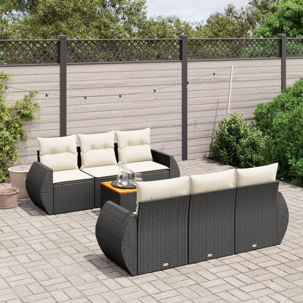Thumbnail - VidaXL, Gartenlounge, Gartenmöbel Sofa Garnitur Gartengarnitur Garten Sitzgruppe 7-tlg. Schwarz