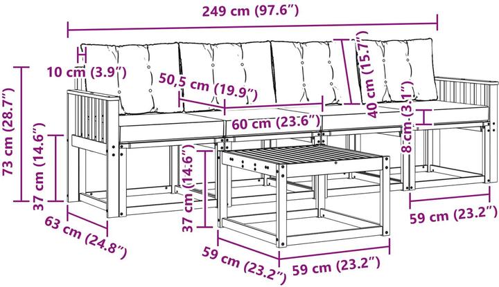 Produktbild vidaXL Outdoor-Sofa