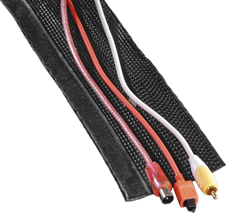 Produktbild Hama Flexibler Gewebe-Kabelschlauch, universal, 20 - 40 mm, 1,8 m, Schwarz (Kabelschlauch, 180 cm)