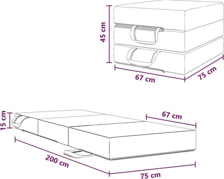 Produktbild vidaXL Faltmatratze