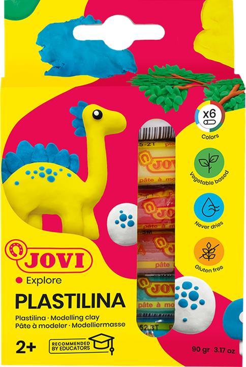 Actual product image Jovi Plasticine PLASTILINA assorted colours, 6 colours 15.0 g each
