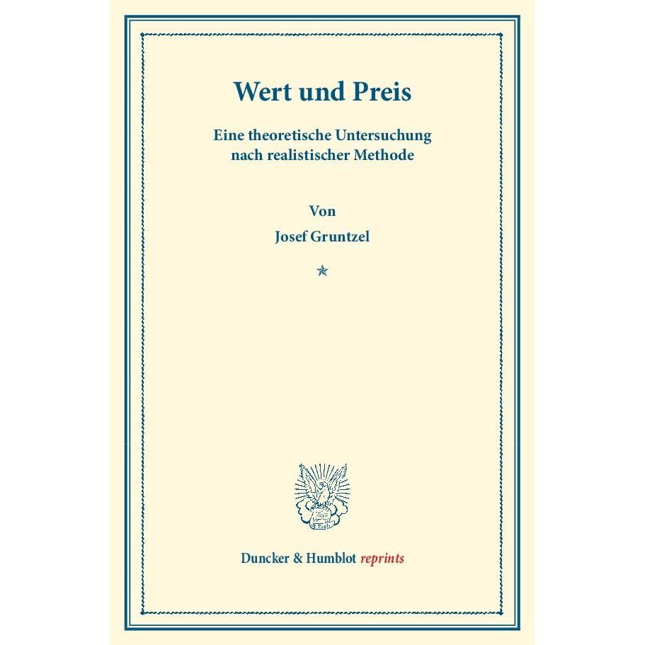 Wert und Preis., Fachbücher von Josef Gruntzel