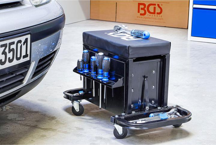 Productafbeelding BGS Werkplaatsstoel op wielen | met 3 laden (1x)