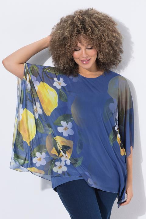 Produktbild Ulla Popken Mesh-Bluse, doppellagig, Oversized, Rundhals, Halbarm (58, 60)