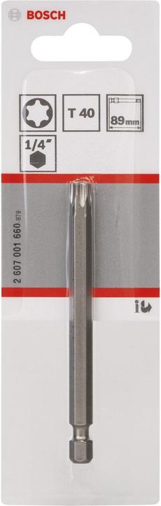 Produktbild Bosch Professional Zubehör Schrauberbit Extra-Hart T40, 89 mm, 1er-Pack (Innensechsrund TX)