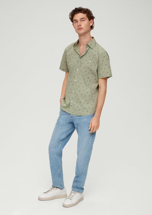 Produktbild s.Oliver Hemd Slim: Kurzarmhemd aus Baumwollstretch (L, S)