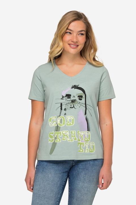 Image du produit Laurasøn T-Shirt. Robbe, V-Ausschnitt, Halbarm (XL)