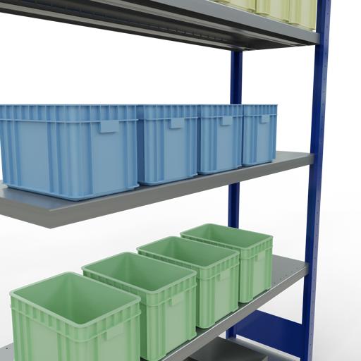 Actual product image Schulte Lagertechnik MULTIplus250 boltless add-on bay system with length bolts