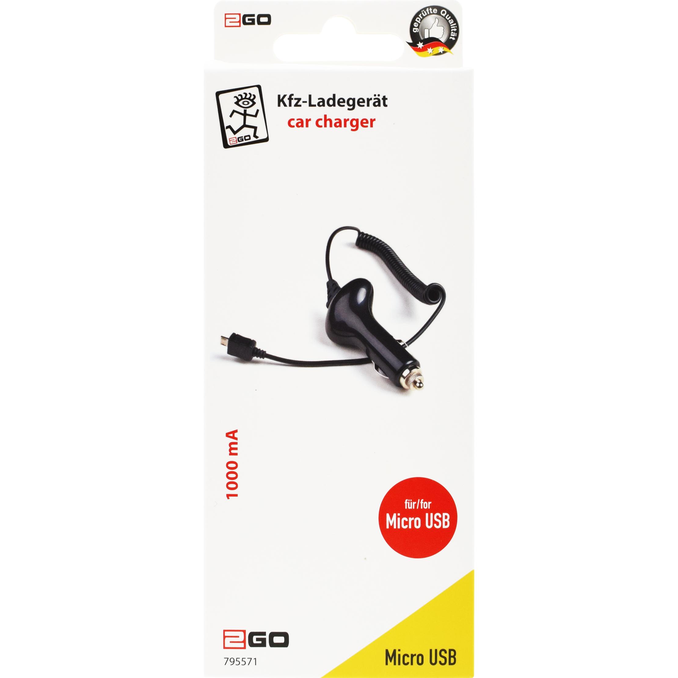 Thumbnail - ACV Kfz-Ladegerät 12V/24V Micro-USB - schwarz CE certified, Auto Adapter, Schwarz