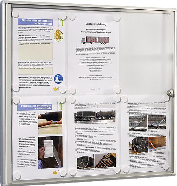 Produktbild eurokraft basic Info-Schaukasten für innen (Magnettafel, Pinnwand, 71.5 x 35 cm)