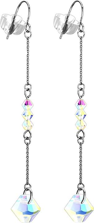 Immagine prodotto Star Piercing Orecchini in argento con catene a caduta libera e quattro perle (senza ottone, Acciaio chirurgico 316L)