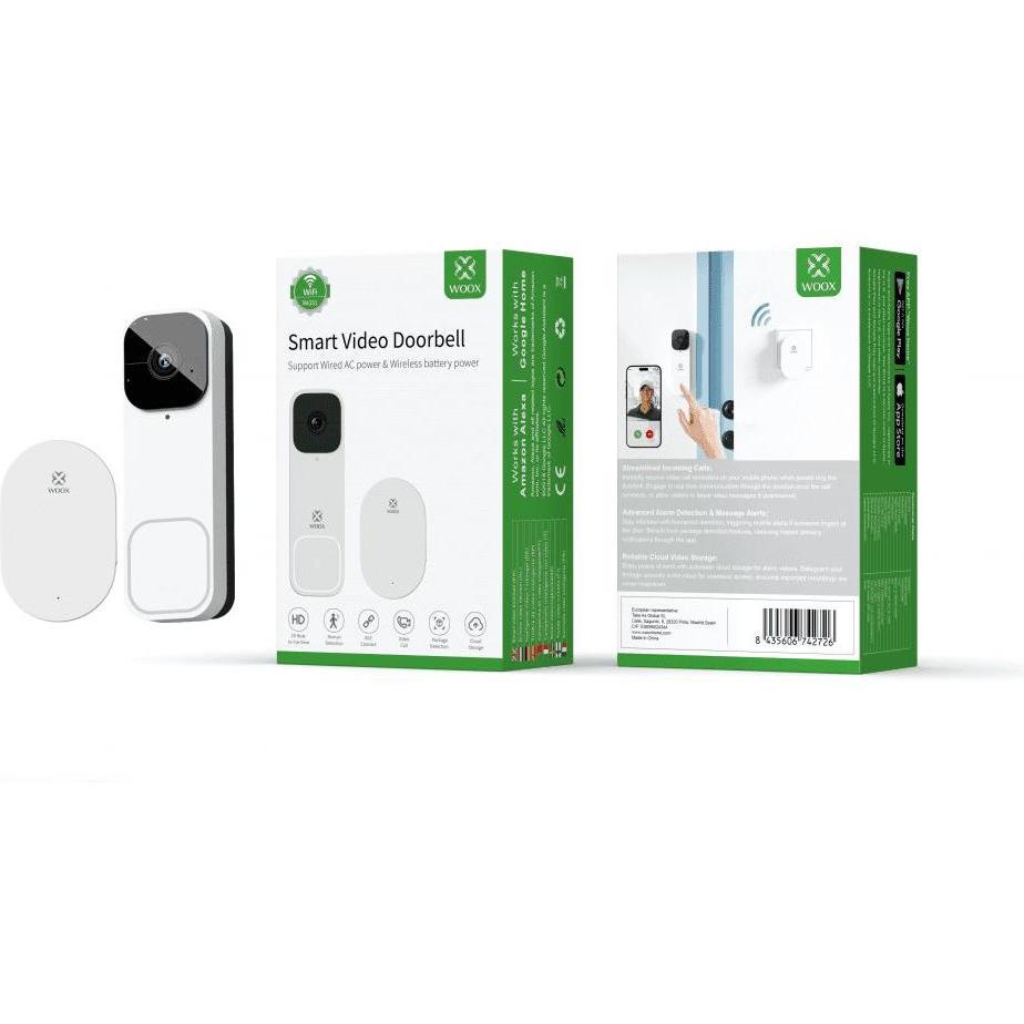 Woox, Klingel + Türsprechanlage, R4331 Smart video deurbel & binnen bel