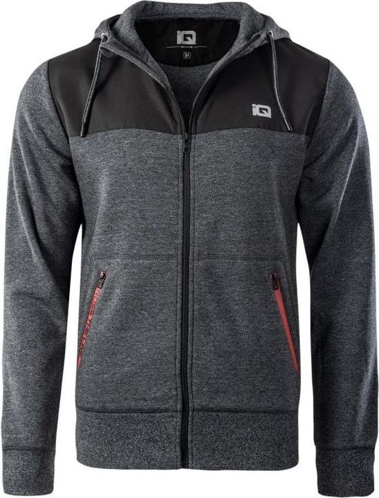 IQ Męska bluza SARIN 11540-BLK ME/BLK/S O black melange/black/spicy orange rozmiar S (S)