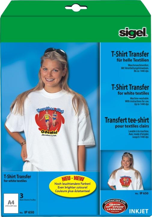 Actual product image Sigel InkJet transfer films for T-shirts (197 g/m², 3x)