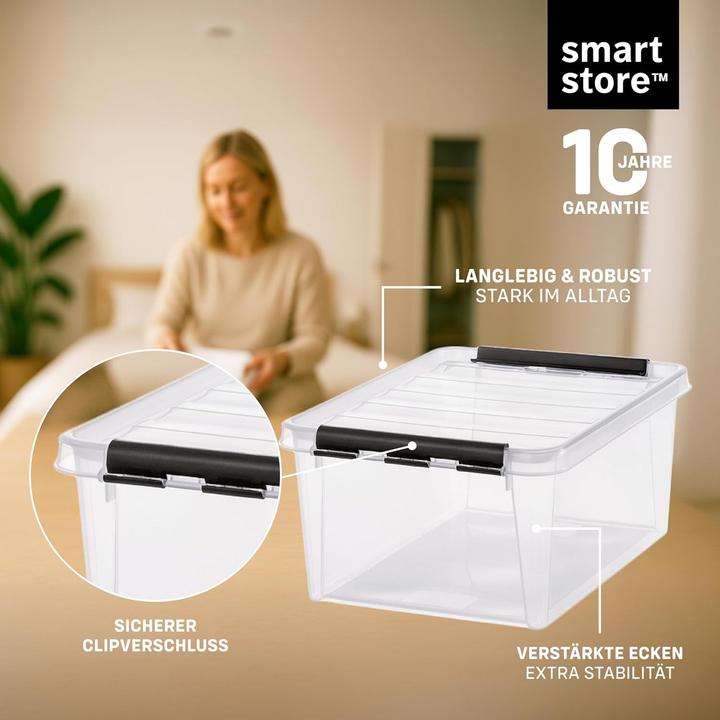Actual product image Smartstore Transparent Storage Boxes with Lids (30 cm, 14 l, 10x)