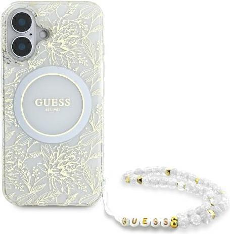 Produktbild Guess GUHMP16MHCPOFPH iPhone 16 Plus 6.7" biały/white hardcase IML Flowers Allover Electro With Pear (Apple iPhone 16 Plus)