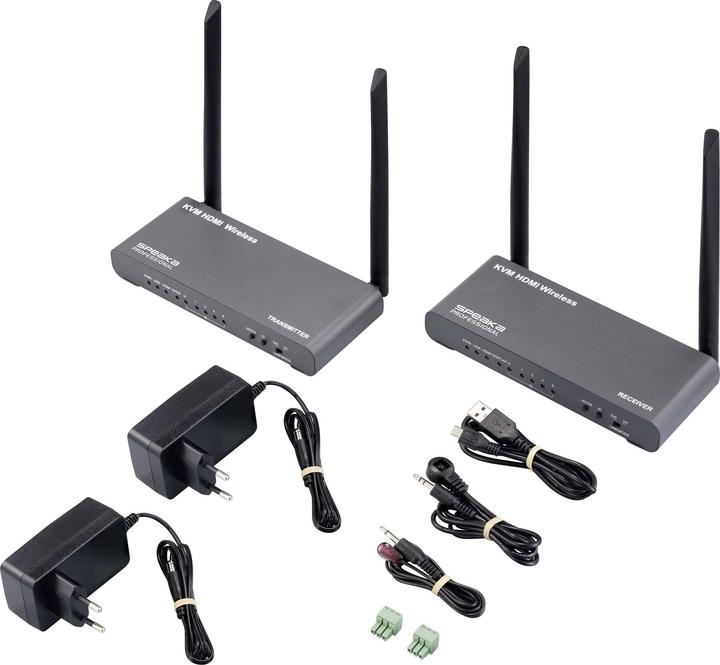 Actual product image SpeaKa Professional SP-HDE-620 HDMI-Funkübertragung (Set) 100 m 5 GHz 3840 x 216