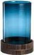 Produktbild Leonardo Windlicht 34 blau Holzsockel