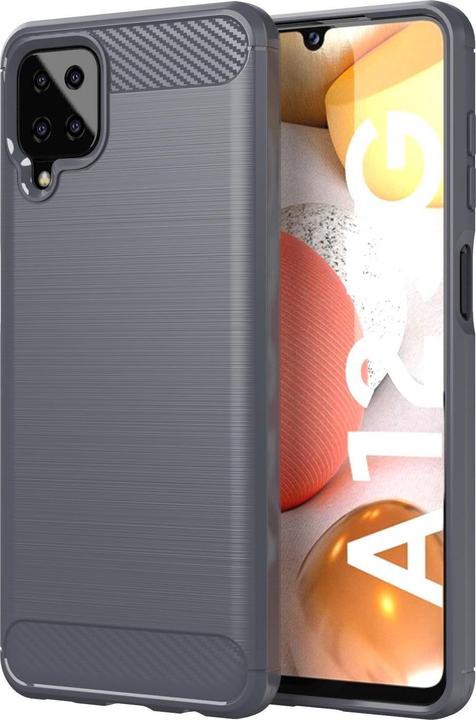 Actual product image Cadorabo TPU Ultra Slim carbon stainless steel Combi Cover (Samsung Galaxy A12, Samsung Galaxy M12)