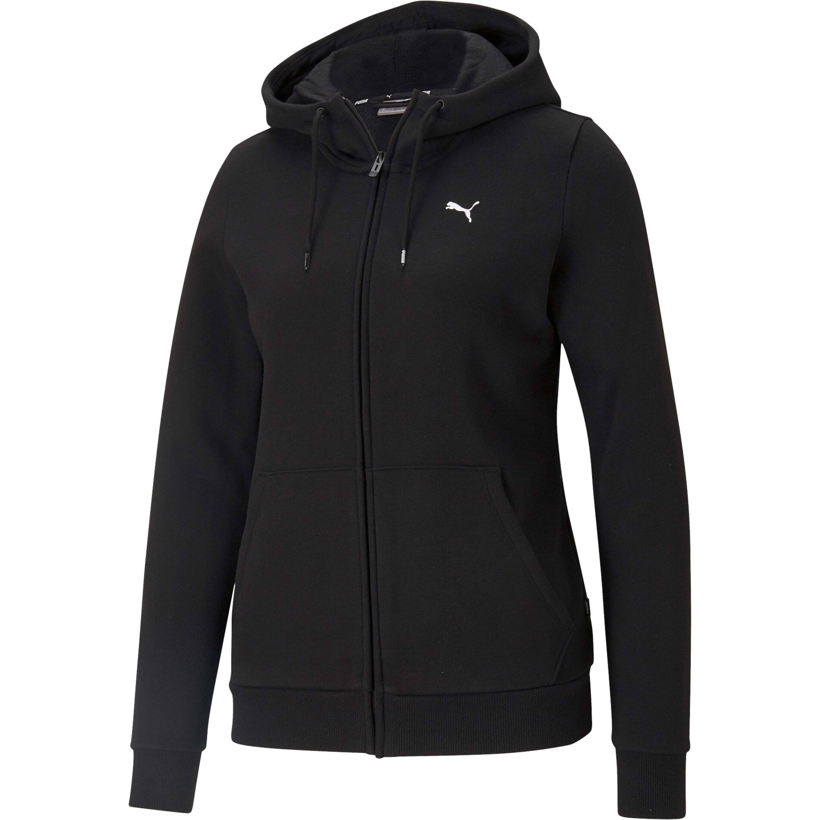 Puma, Damen, Pullover, ESS Full-Zip Hoodie-586811, Schwarz, (S)