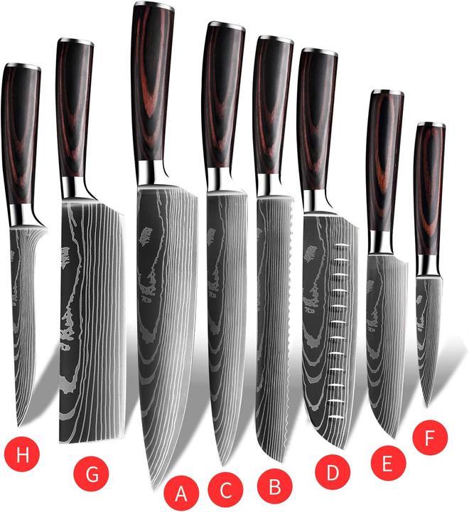 Image du produit Kepeak Scharfe Kochmesser aus Edelstahl (20 cm)