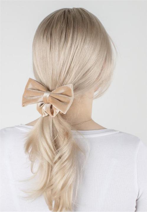 Produktbild Trisa Hair - Velvet Scrunchie & Bow Hair Clip Sand (Haargummi)