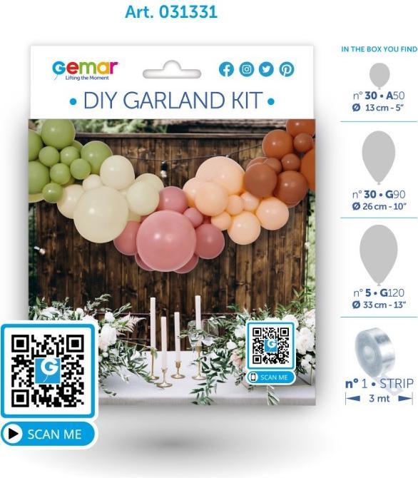 Produktbild Gemar Ballon-Girlanden-Set, Do It Yourself, Naturfarben (65x)