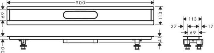 Produktbild hansgrohe RainDrain Installationsset 900 für Duschrinnen Fertigsets (900 mm)