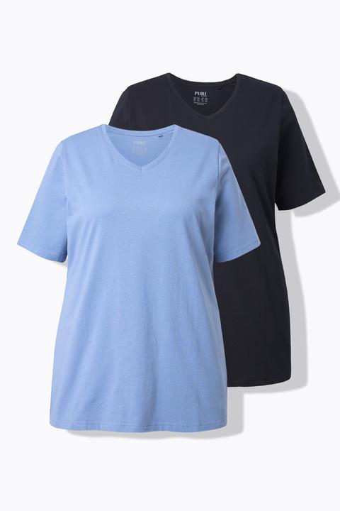 Actual product image Ulla Popken 2 Pack of Eco Cotton Basic Tees (46, 48)