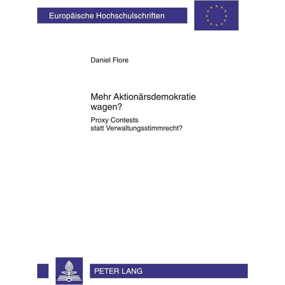 Mehr Aktionärsdemokratie wagen?, Fachbücher von Daniel Flore