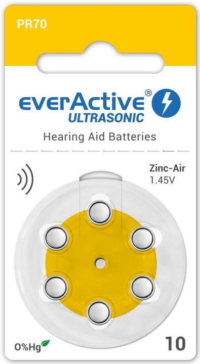 Image du produit Everactive Ultrasonic 10 - Piles pour appareils auditifs (6 pcs, PR70)