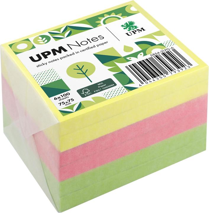Actual product image UPM Notes Sticky note 5854-21PG-6 Brilliant 75x75mm 100 sheets assorted 6pcs. (75 x 75 mm)